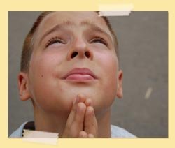 Praying boy photo